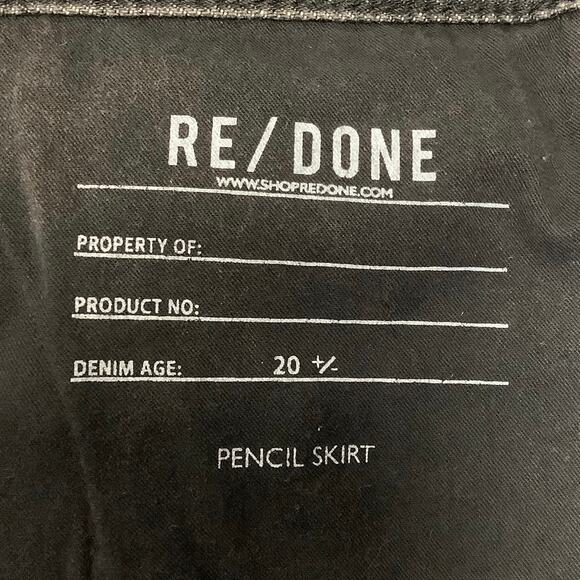 NEW! RE/DONE Size 27 Midnight Ash Denim Pencil Skirt $265 msrp Gray Jean I8-15 - Picture 8 of 10